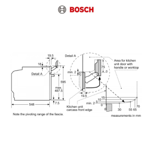 Bosch HSG7361W1 71公升 嵌入式蒸焗爐 (白色玻璃)